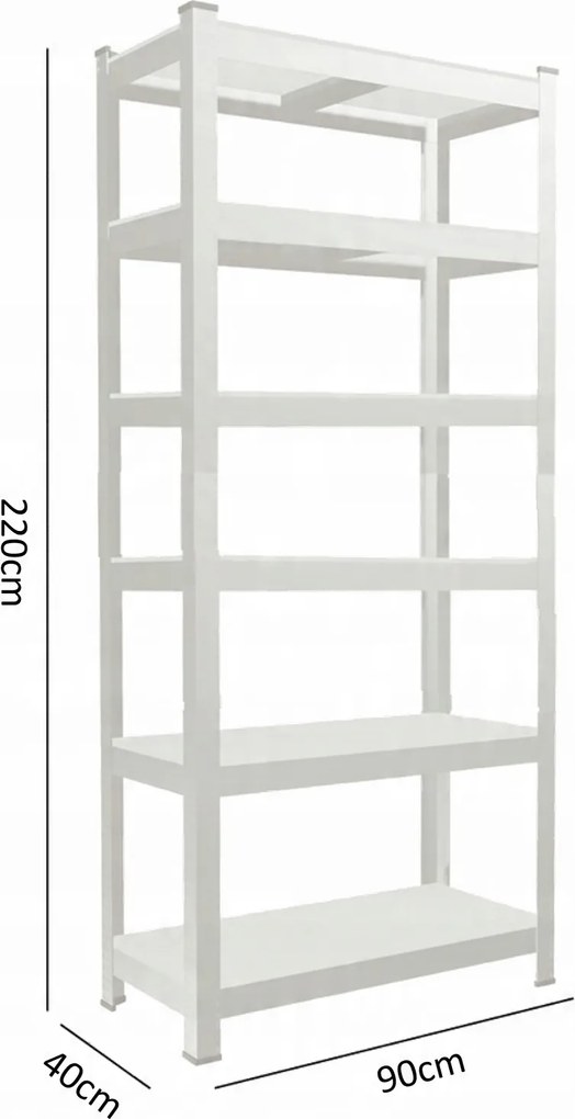 CH 6- policový kovový úložný regál Tosca XIV. 220 X 90 X 40 cm