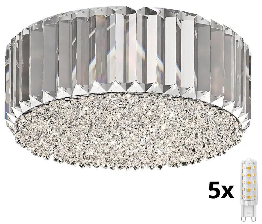 Brilagi - LED krištáľové stropné svietidlo GLAMOUR 5xG9/42W/230V