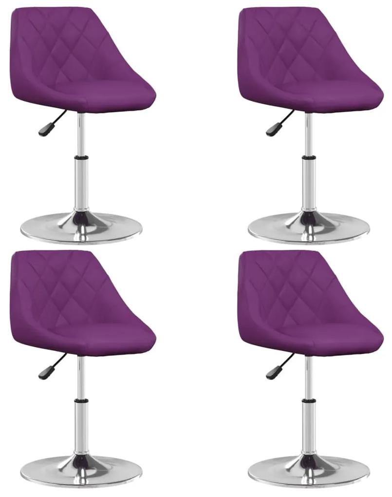 vidaXL Jedálenské stoličky 4 ks fialové umelá koža