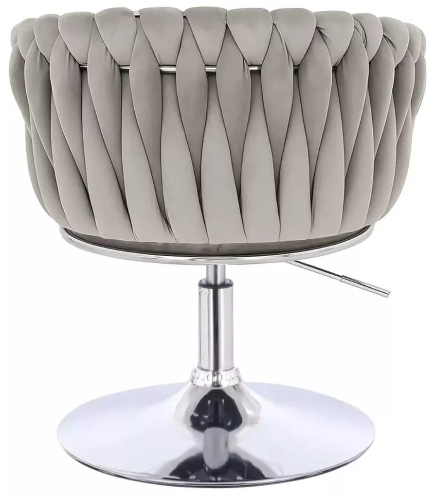 LuxuryForm DESIGN Stolička NORDEN VELUR na striebornom tanieri - svetlosivá