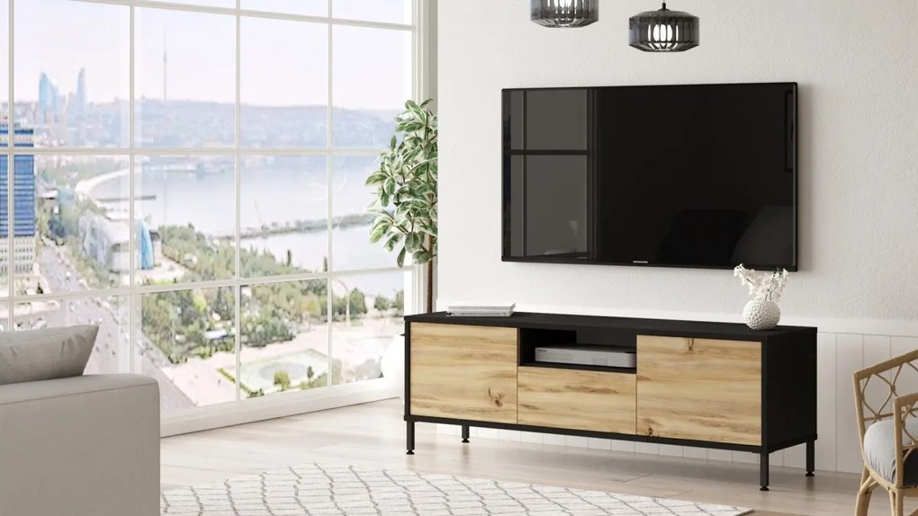 TV stolík Orna 140 cm dub/čierny
