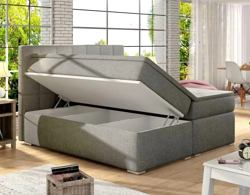 Posteľ Boxspring Alicia 200 x 180, šedá (látka - ba 03/sawana 21)