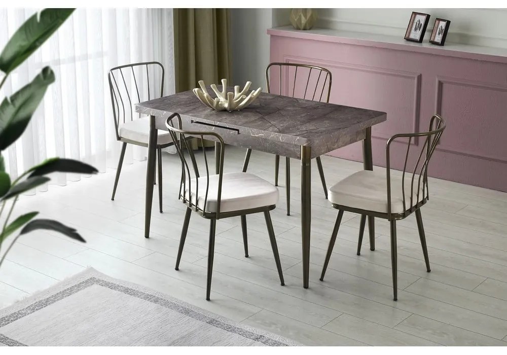 Sivé kovové jedálenské stoličky v súprave 2 ks Yildiz – Kalune Design