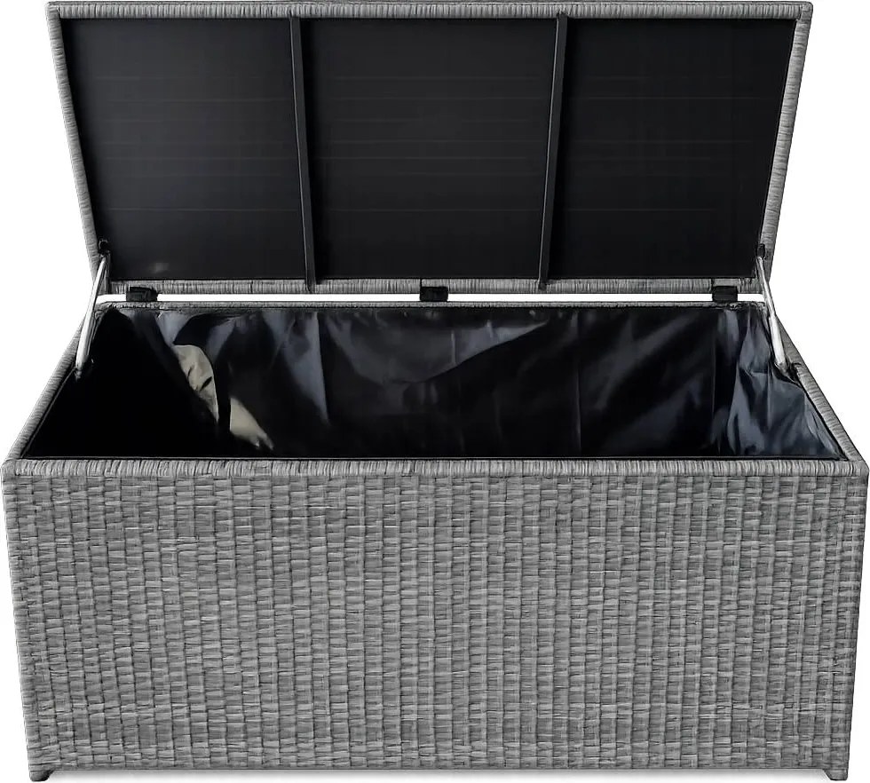 Ratanový záhradný úložný box BestBerg BBRF-B1G / 115 × 55 × 57 cm / sivá
