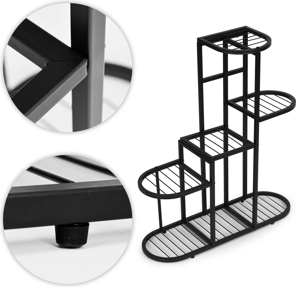 Stojan na květiny INDUSTRY 79,5x70 cm černý