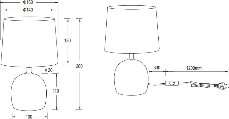Stolná lampa Malu, oranžová