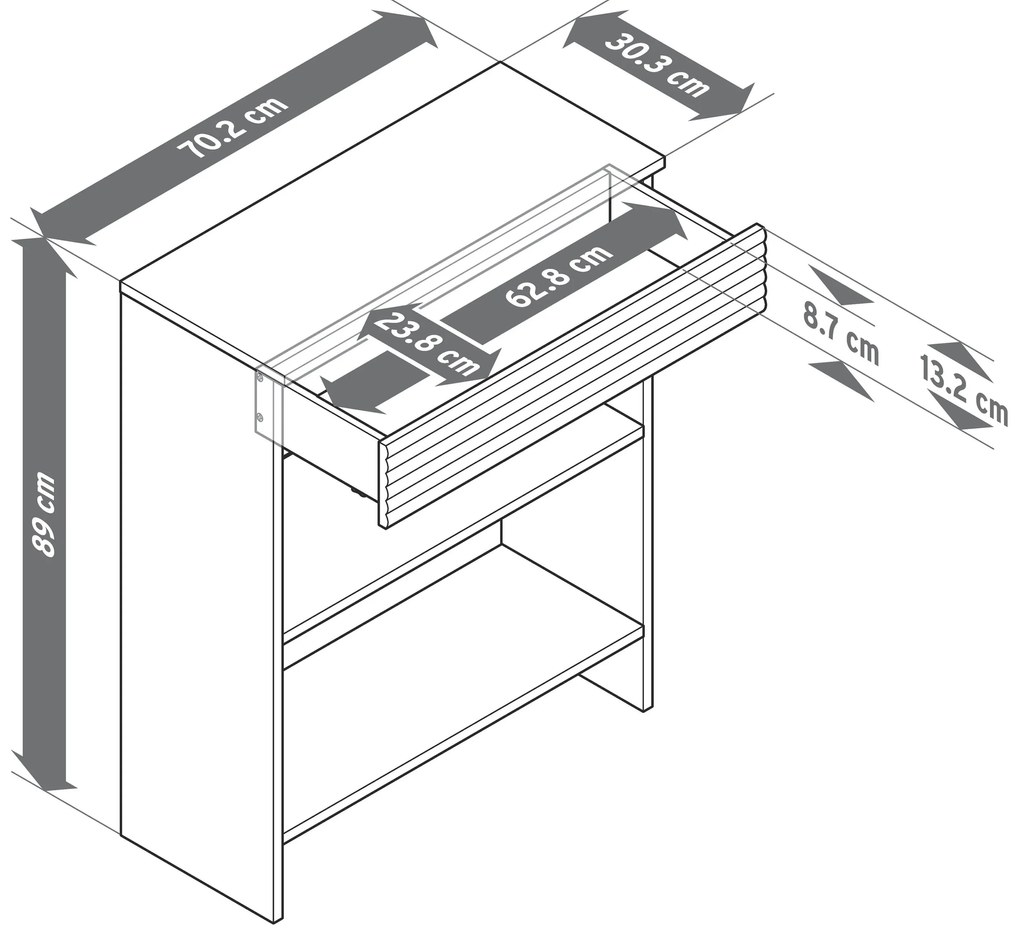 Konzolový stolík so zásuvkou