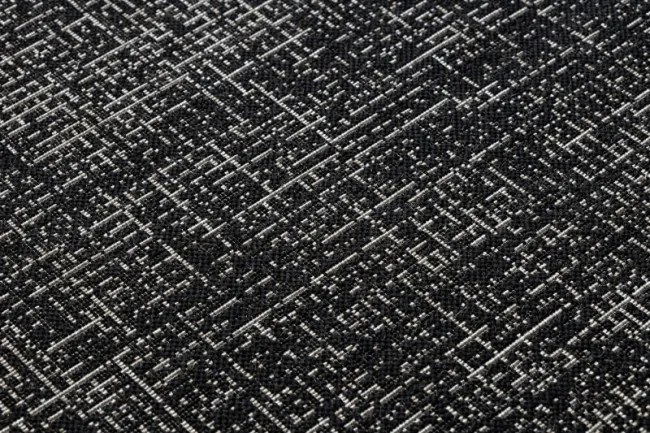 Koberec SIZAL FLOORLUX kruh 20401 Ramka čierny/strieborný