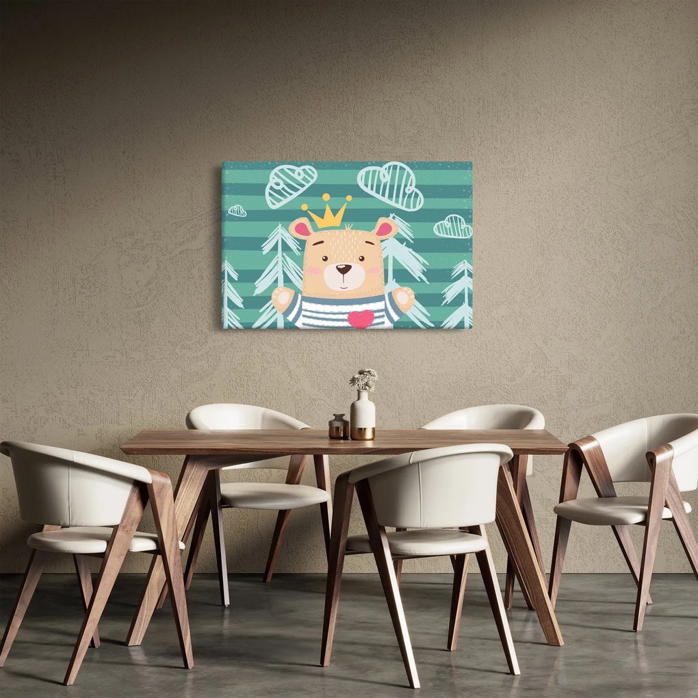 Obraz - Macko v lese (90x60 cm)