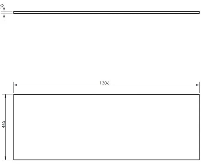 Mexen Uni, pracovná doska 130 cm, sivá matná, 91AXX-1304-464-18-62