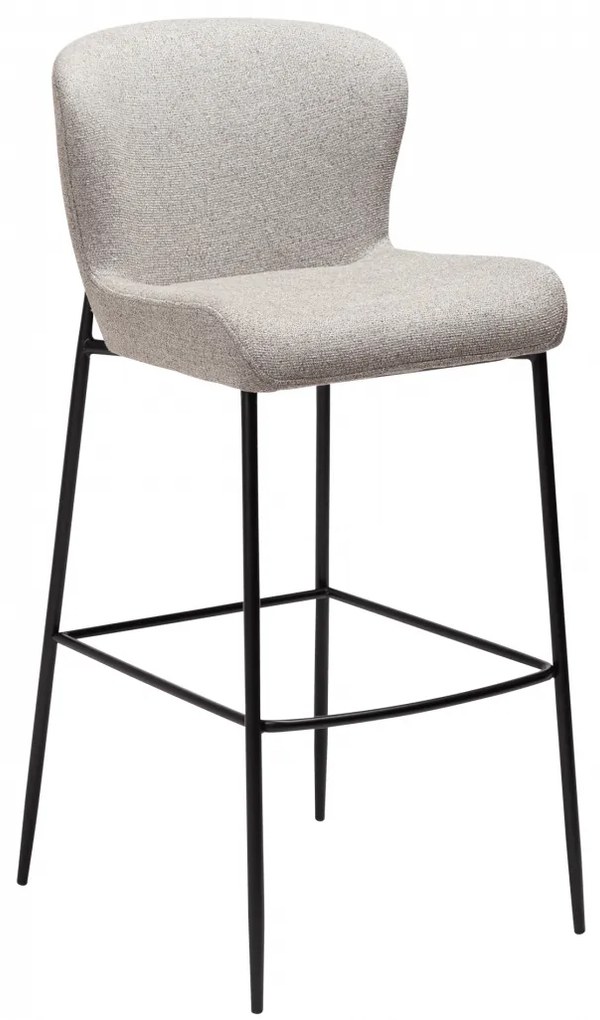 GLAM ČALÚNENÁ BAROVÁ STOLIČKA pebble grey/black