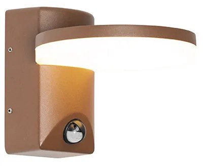 Vonkajšia nástenná lampa hrdzavohnedá vrátane LED IP54 senzor pohybu - Esmee