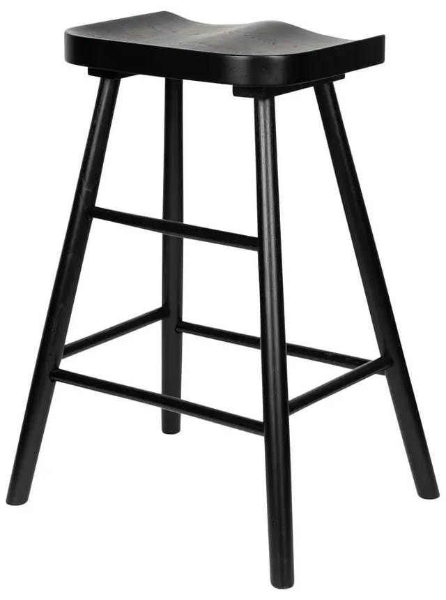 Čierna barová stolička z dubového dreva (výška sedadla 65,5 cm) Vander – White Label