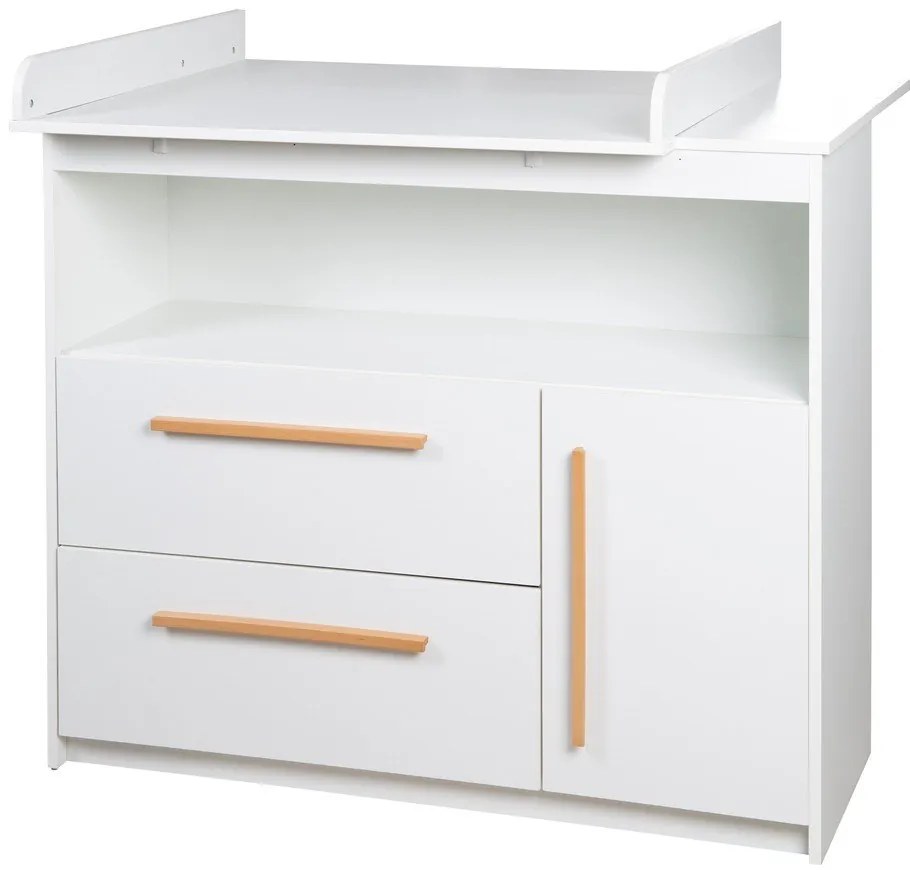Biela nízka detská komoda 107x98 cm Lilo – Roba