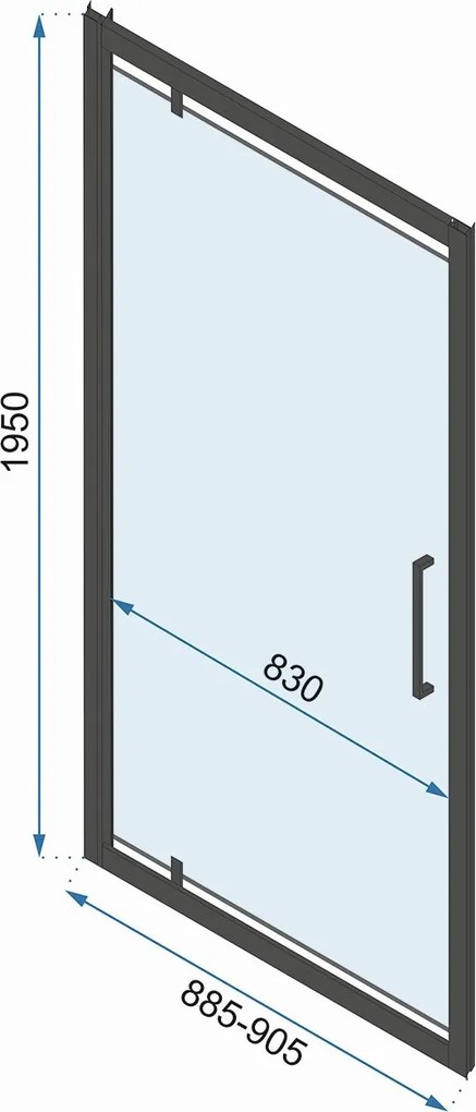 3-stenný obdĺžnikový sprchový kút REA RAPID SWING 90/dvere x 80/zástena cm, chróm/transparent - bez vaničky
