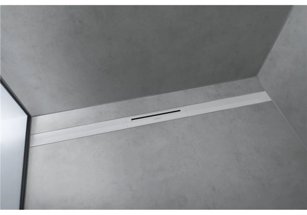 HANSGROHE RainDrain Flex vrchná sada sprchového žľabu 100 cm, skracovateľná, pre inštaláciu voľne na plochu, matná biela, 56046700