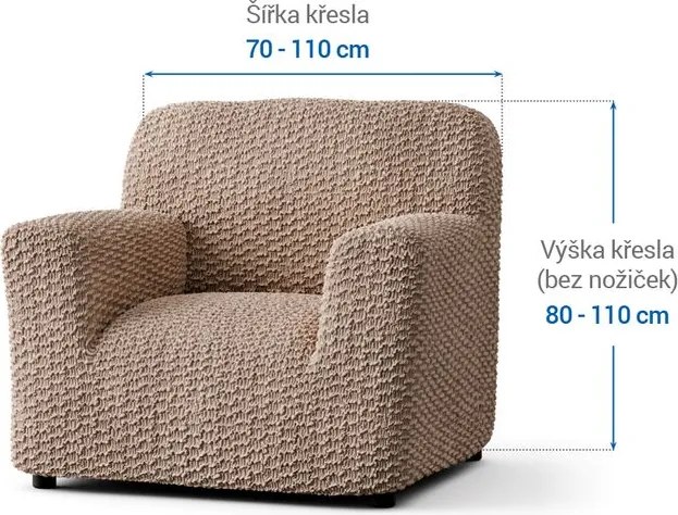 Bielastické poťahy MOSAICO béžové kreslo (š. 60 - 110 cm)