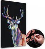 Maľovanie podľa čísel FAREBNÝ JELEŇ – nízka náročnosť SPECIAL BLACK EDITION