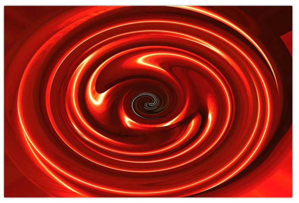 Abstraktný obraz - červená špirála (90x60 cm)