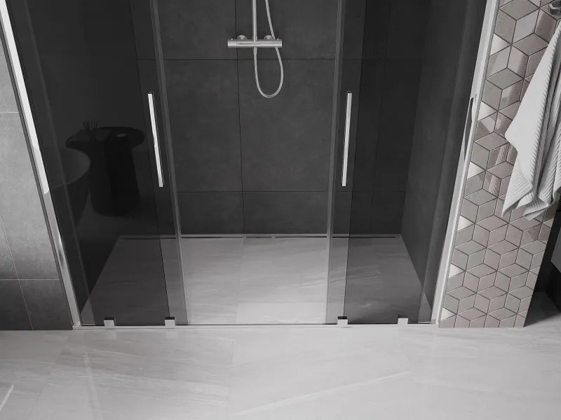 Mexen Velar Duo, posuvné sprchové dvere do otvoru 180 cm, 8mm šedé sklo, chrómová, 871-180-000-42-01