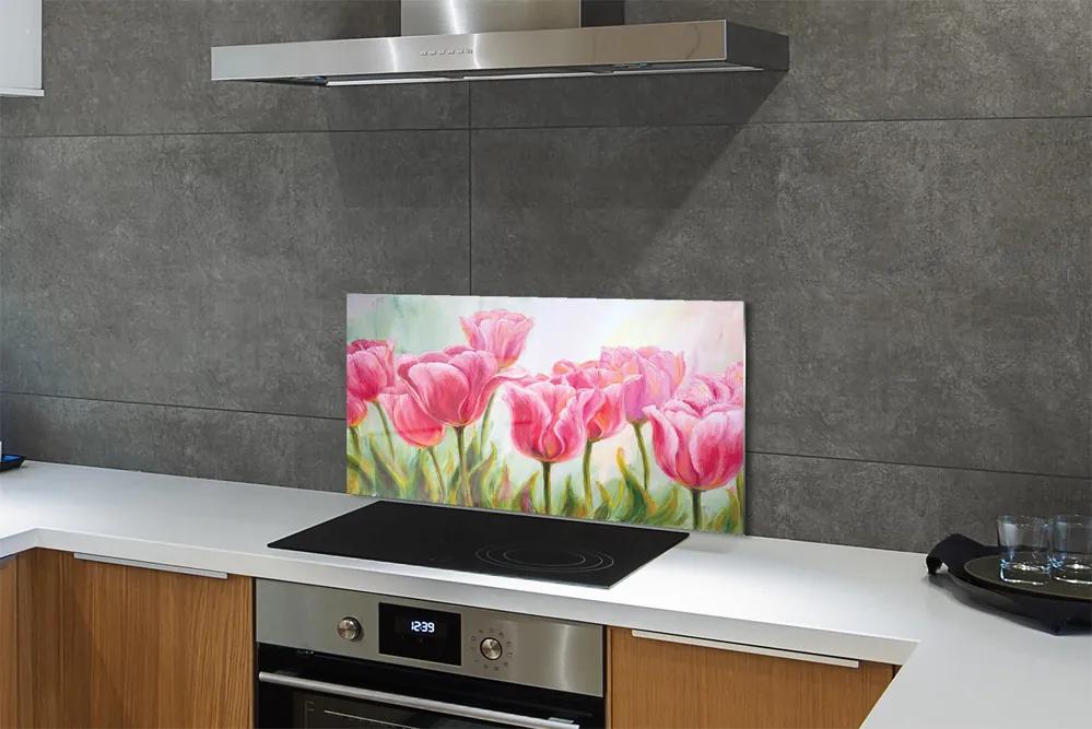 Nástenný panel  tulipány obrázok 120x60 cm