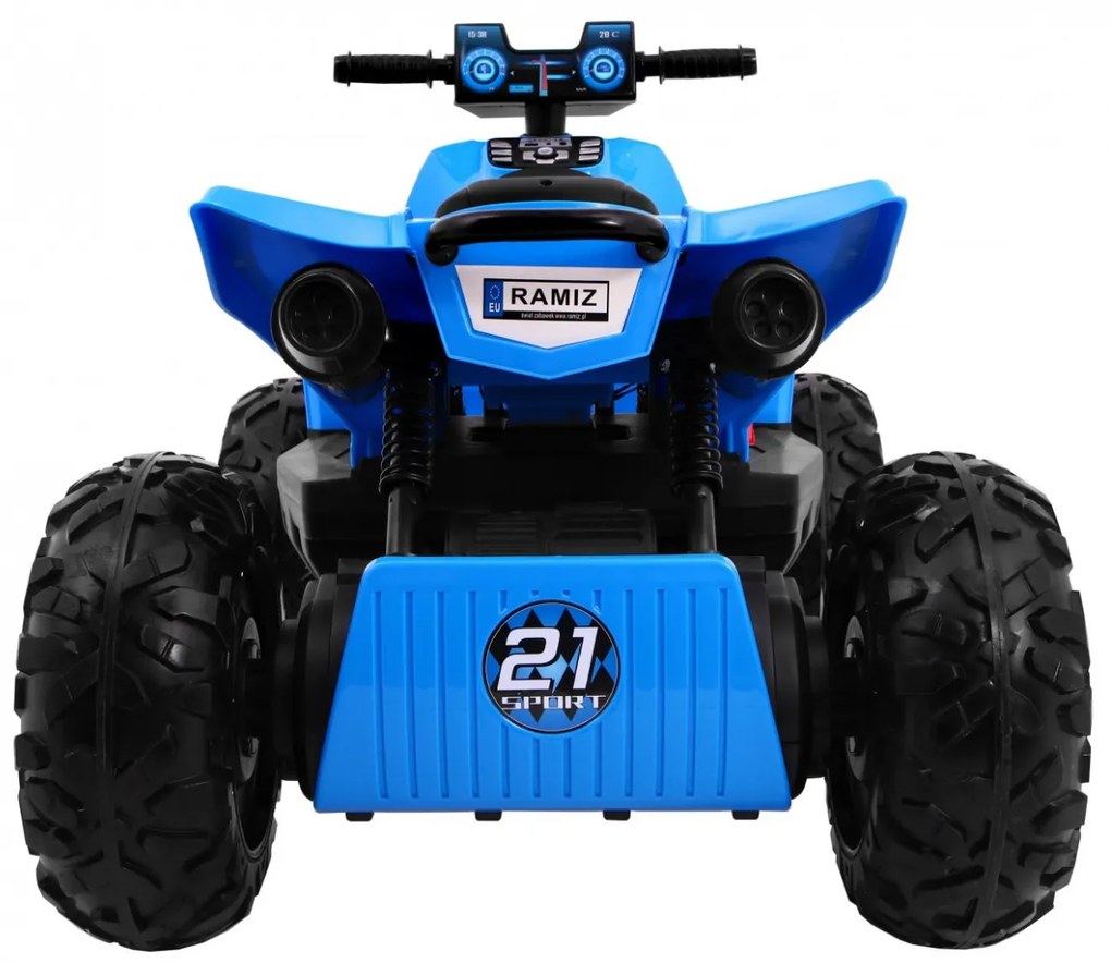 RAMIZ Elektrická štvorkolka QUAD SPORT RUN 4x4- modrá + LED + Rádio MP3