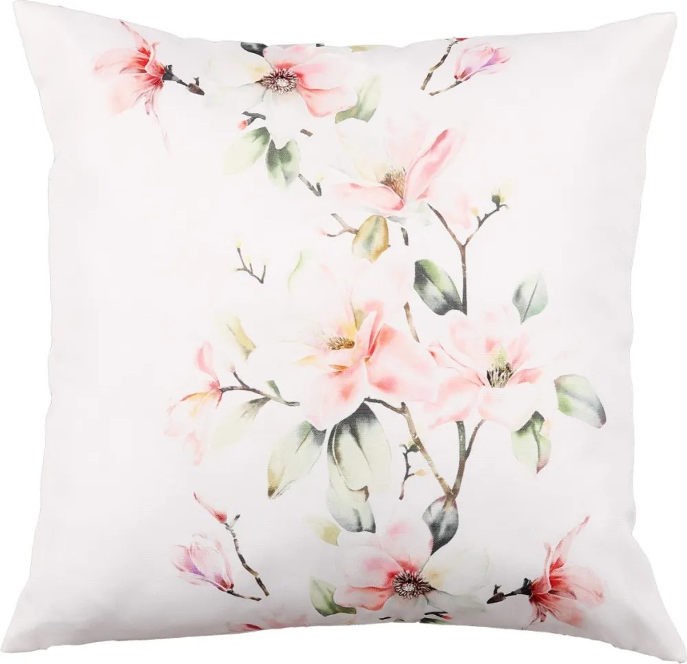 Dekoračný vankúš Magnólia 45x45 cm, biely