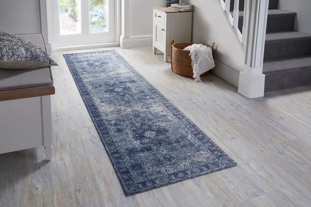 Behúň Manhattan Antique Blue, 60x230, modrá, chodba / predsieň, Flair Rugs