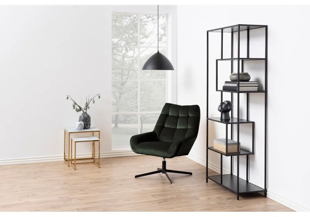 Zelené otočné zamatové kreslo Paris – Actona