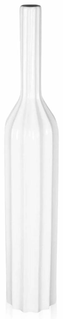ARTEHOME Biela minimalistická váza pozoruhodného tvaru s úzkym hrdlom 52 cm