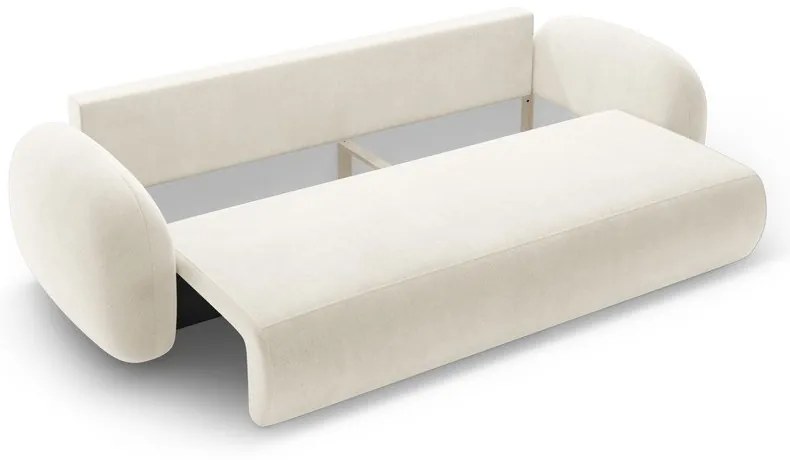 Krémovobiela zamatová rozkladacia/s úložným priestorom pohovka 262 cm Tonale – Cosmopolitan Design