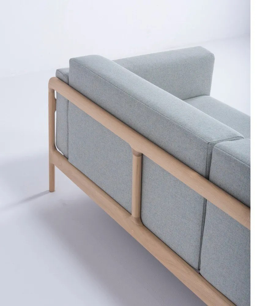 Modrosivá pohovka s konštrukciou z dubového dreva Gazzda Fawn, 240 cm