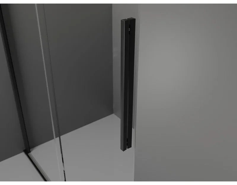Mexen Velar, posuvné dvere do otvoru typ Walk-In 150 cm, 8mm číre sklo, čierna matná, 871-150-000-03-70