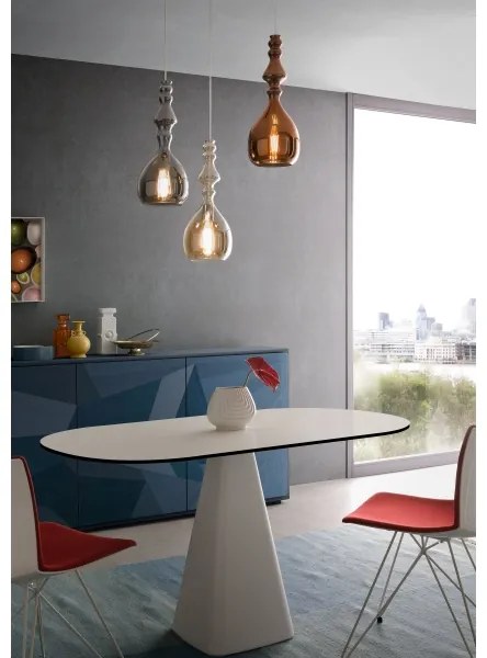 Redo 01-2937 - Luster na lanku AMBIX 1xE27/42W/230V pr. 18 cm zlatý