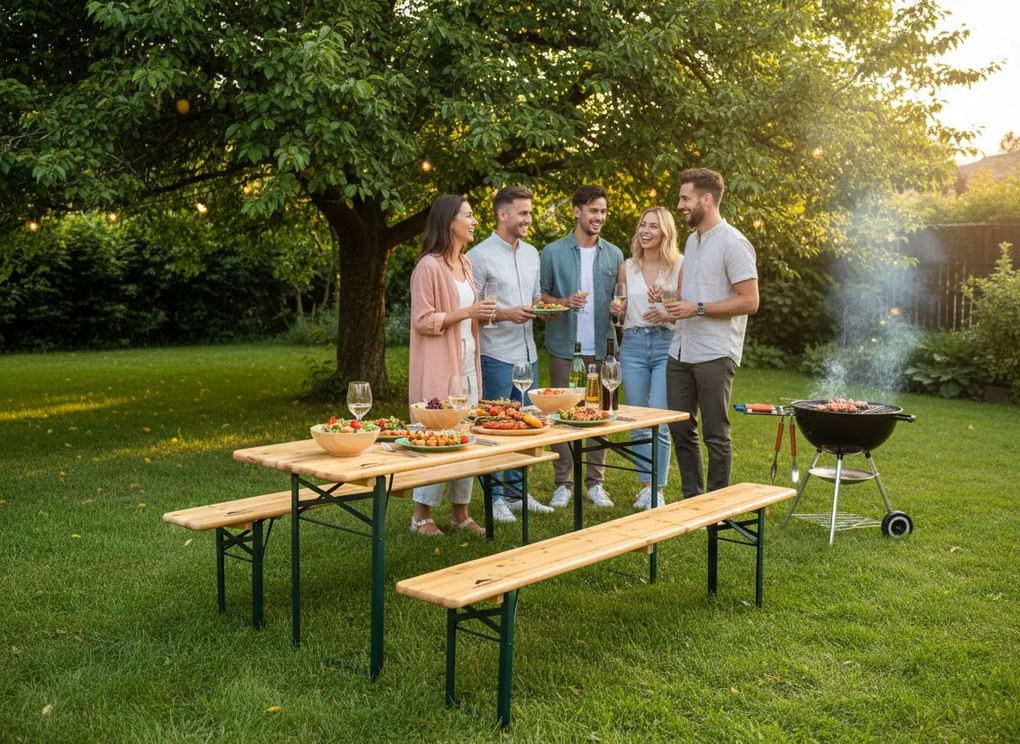 Drevený pivný set - 200cm, 70cm