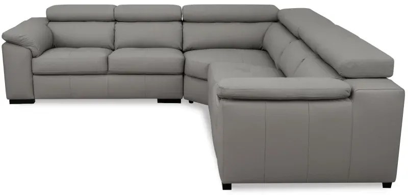 Kožená rohová sedacia súprava LOREN II XL, biela (madras - 122 white)