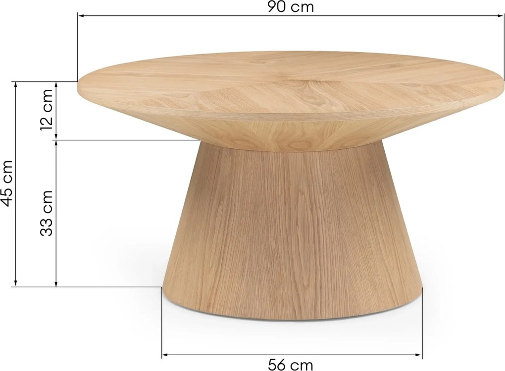 Konferenčný stolík Dalarna 90 cm dub prírodný