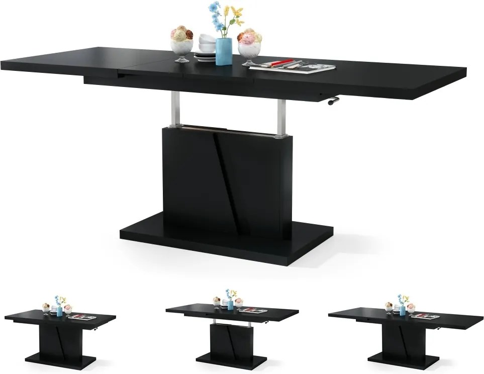 Mazzoni GRAND NOIR čierna, rozkladací, konferenčný stôl, stolík