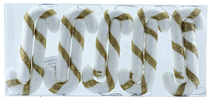 DECOLED Lízatko s guľôčkou, 12 cm, biele zlato, 10 ks