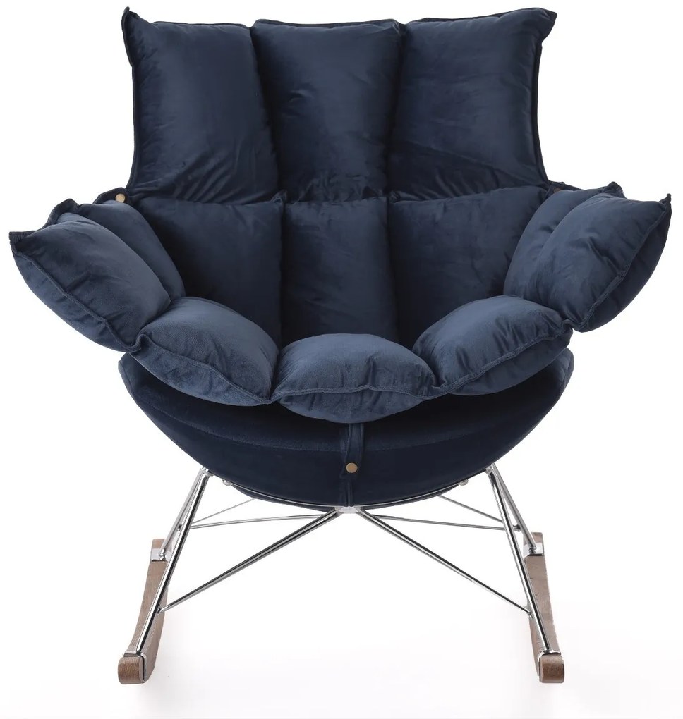 DUKA HOJDACIE KRESLO LIESLIE NAVY BLUE 90X102X85 CM MODRÁ, STRIEBORNÁ 30517