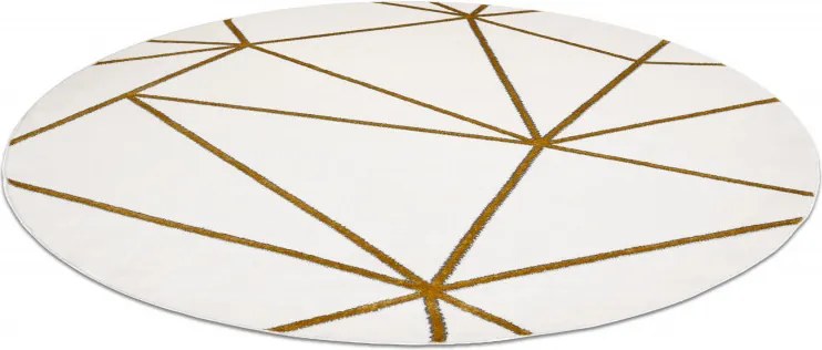 Dywany Łuszczów, AKCIA: 120x120 (průměr) kruh cm Kusový koberec Emerald 1013 cream and gold kruh, biela, obývacia izba