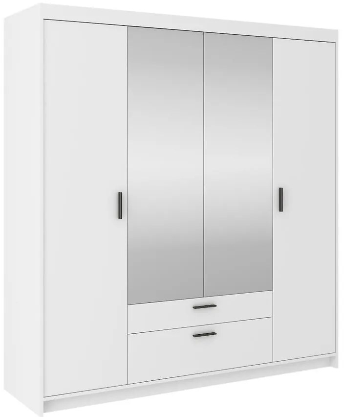 Skriňa Elena 4D biela so zrkadlom