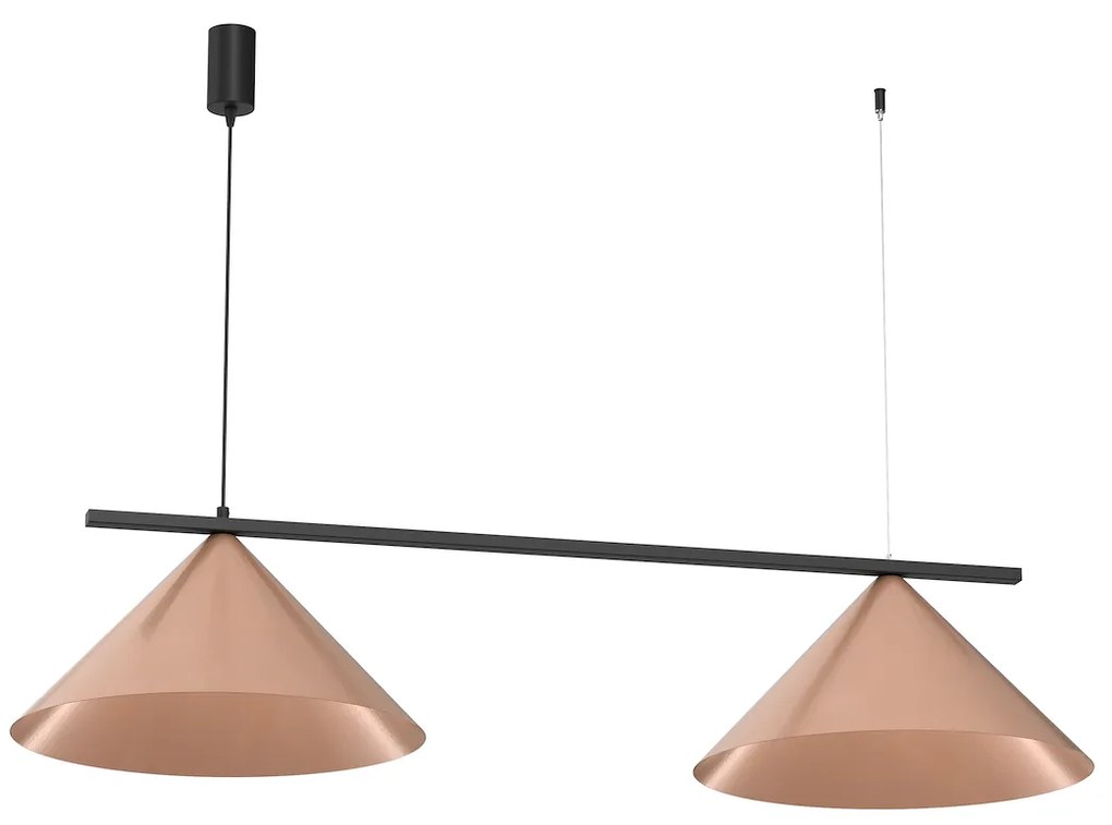 Závesné svietidlo Capital, 2x medené kovové tienidlo, (fi 46cm), b