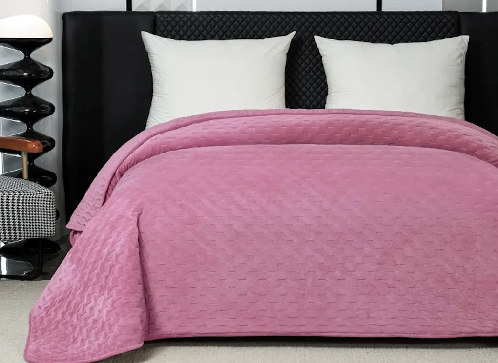 Zamatový prehoz na posteľ ASTRALIA, ružový Rozmer: 200 x 220 cm