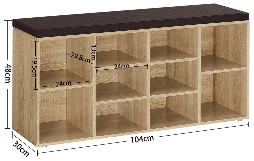 Skriňa na topánky so sedadlom - sonoma - LHS010X11 9403208000