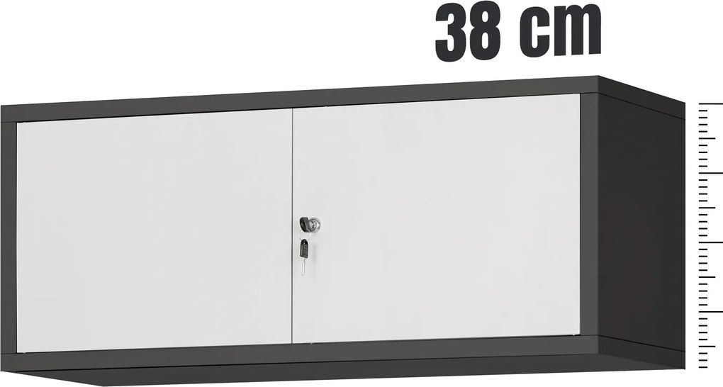 Nadstavec na skriňu, antracitovo-biela, 900x380x400 mm: EWA
