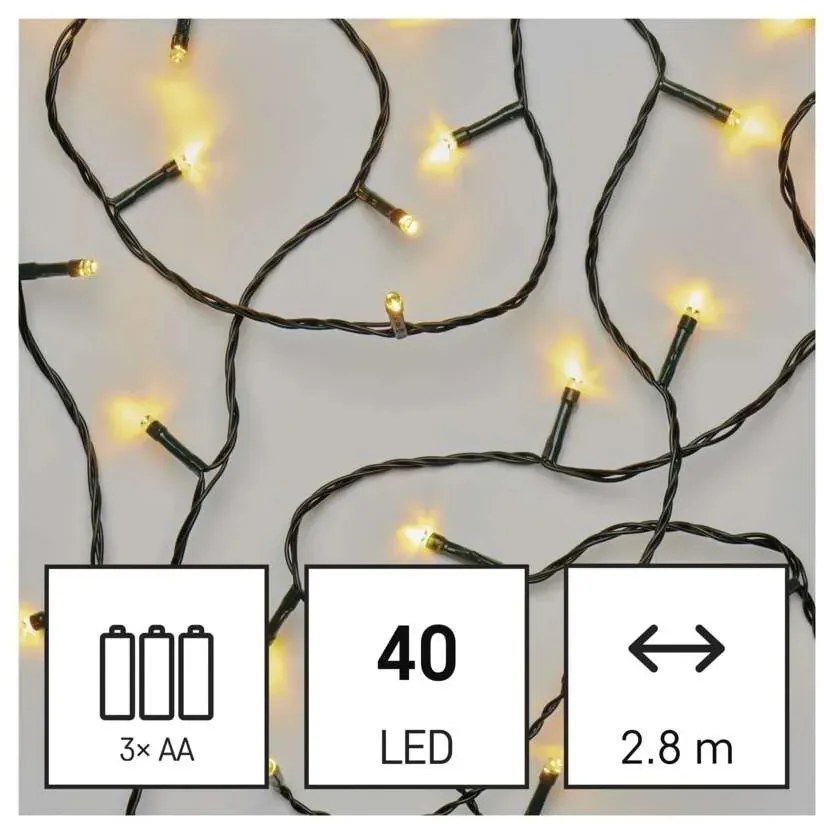 Vianočná reťaz LED 2,8 m, teplá biela