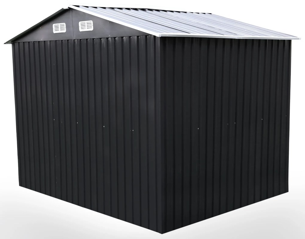 Záhradný domček BestBerg BBSH-608A / 5,3 m² / 205 x 257 x 202 cm / antracitová/biela