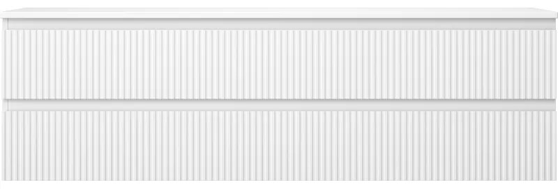 Mexen Rivel, kúpeľňová skrinka 160 cm s pracovnou doskou, 2 zásuvky, drážkovaná, biela matná, 91A20-16047-2-BFFC01