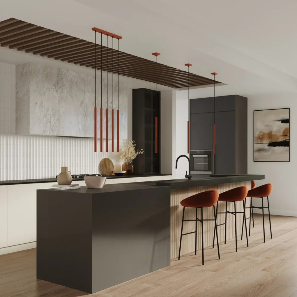 Nástenné svietidlo Pastelo, 1x oranžové kovové tienidlo